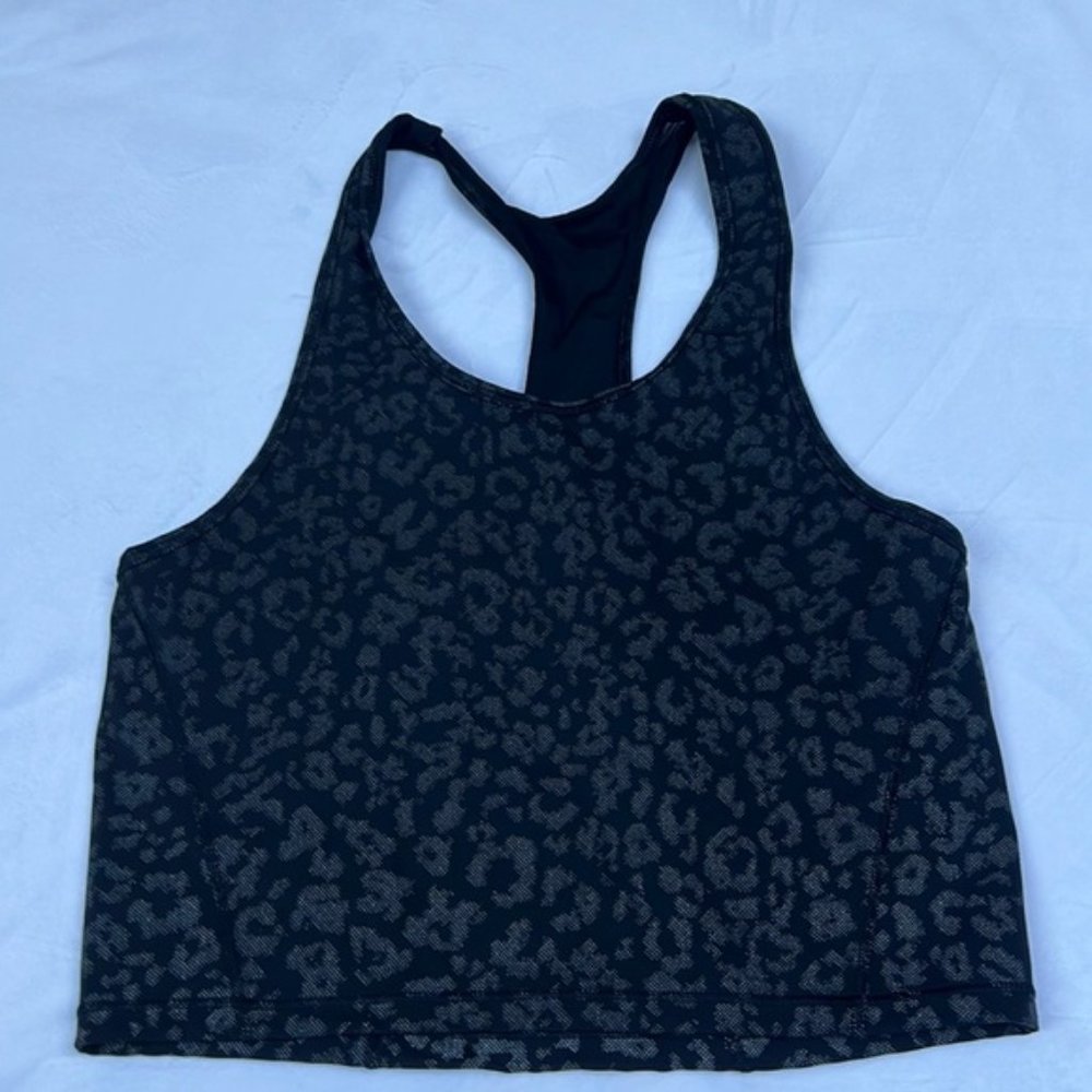 ATHLETA Shanti Crop Leopard Tank Yoga